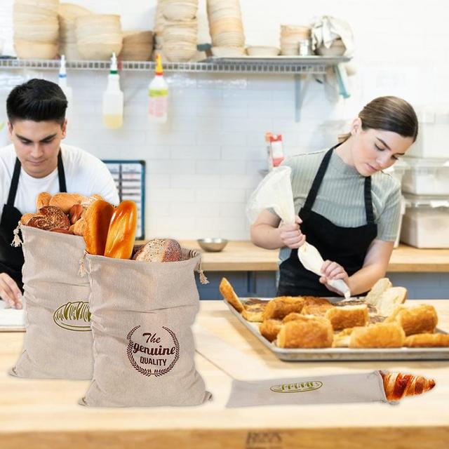 Lniana torba na chleb wielokrotnego użytku z sznurkiem – przechowuj chleb domowego rzemieślnika i bagietki - Wianko - 10