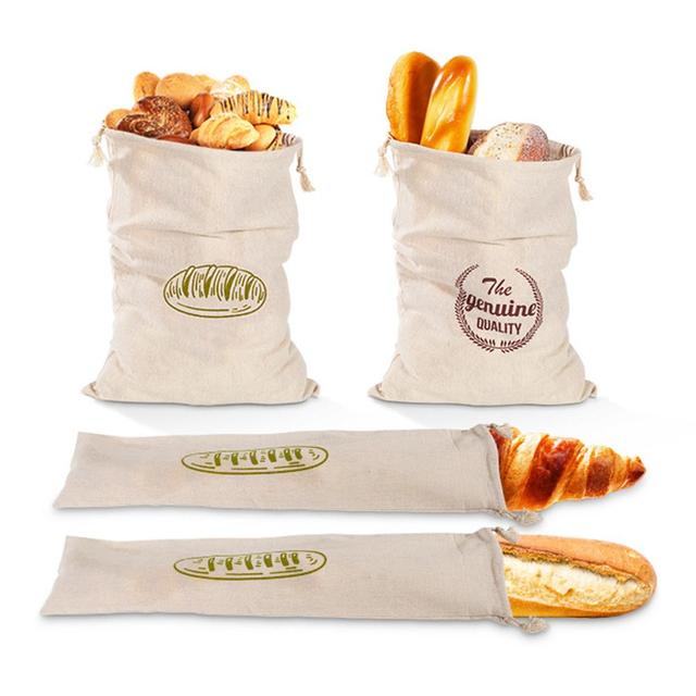 Lniana torba na chleb wielokrotnego użytku z sznurkiem – przechowuj chleb domowego rzemieślnika i bagietki - Wianko - 17