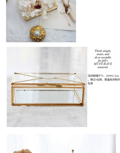 Pudełko na biżuterię w stylu skandynawskim z retro wyświetlaczem, przezroczystymi kopertami i schowkiem na chusteczki w formie szklanej skrzynki - Wianko - 6