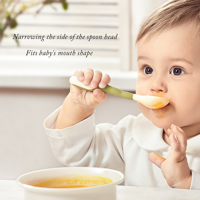 Zginalna łyżka dla niemowląt 360 ° BC Babycare o dużej pojemności, łatwa do chwycenia, BPA bezpłatna, naczynia dla dzieci - Wianko - 2