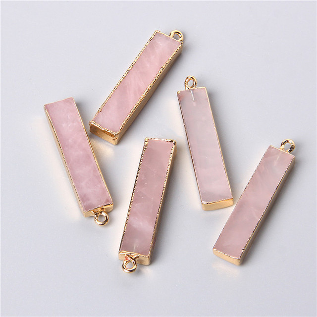 Wisiorek kwarc różowy amazonit - Geometryczny kamień naturalny w kształcie kwadratowym na wyrób biżuterii - Charms - DIY akcesoria lecznicze - Wianko - 27