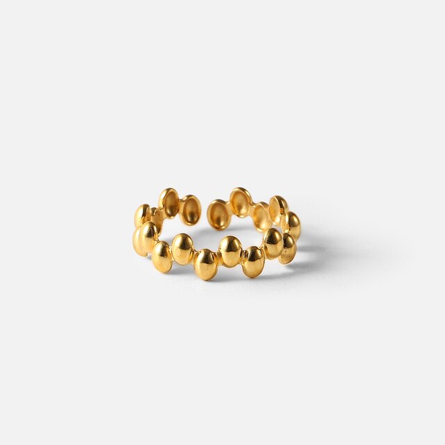 Pierścień regulowany - Stal nierdzewna, Vintage, złoty, koraliki, francuski styl torebki prezent ślubny - Wianko - 1