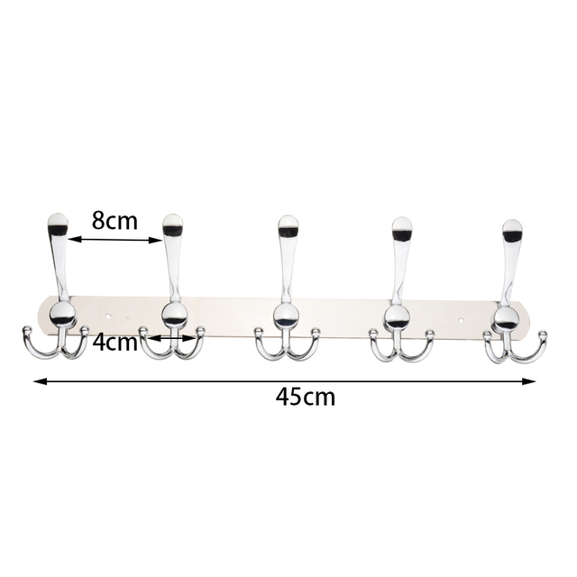 Hak stojak na płaszcze ze stali nierdzewnej - 15 hoków, odbojnik do drzwi, wieszak na ubrania - Wianko - 12