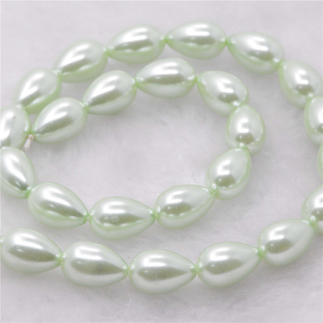 Koraliki sztuczne oświetlone perłą 9x13mm, zielone, dla kobiet, luźne koraliki - Wianko - 10