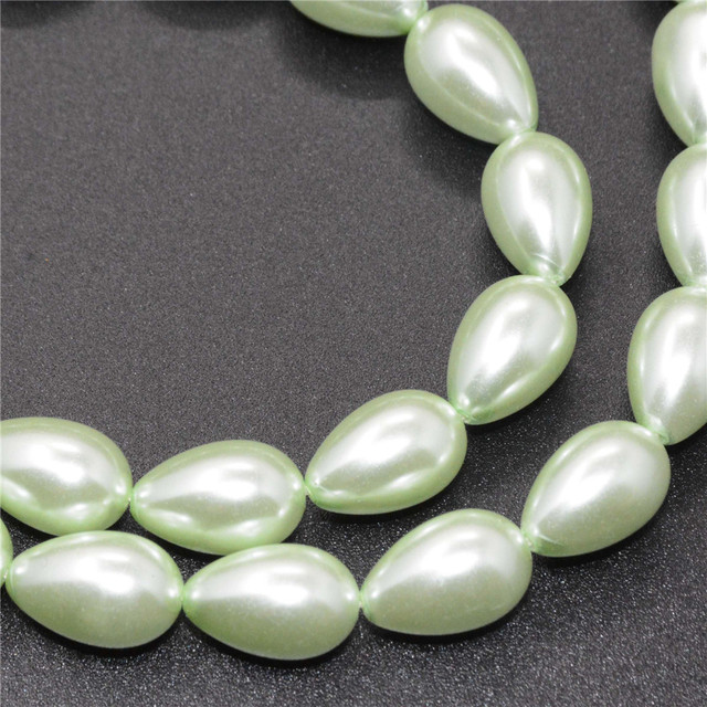 Koraliki sztuczne oświetlone perłą 9x13mm, zielone, dla kobiet, luźne koraliki - Wianko - 3