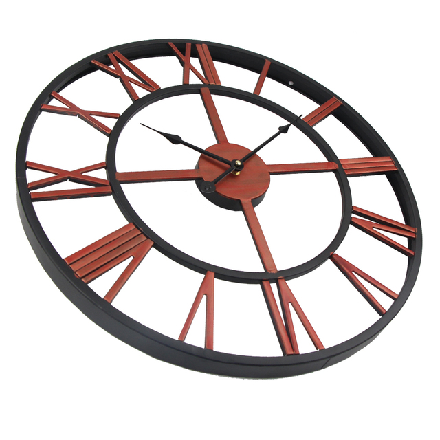 Duży zegar ścienny metalowy przemysłowy retro 45cm/50cm 3D - Relogio Horloge - Wianko - 4