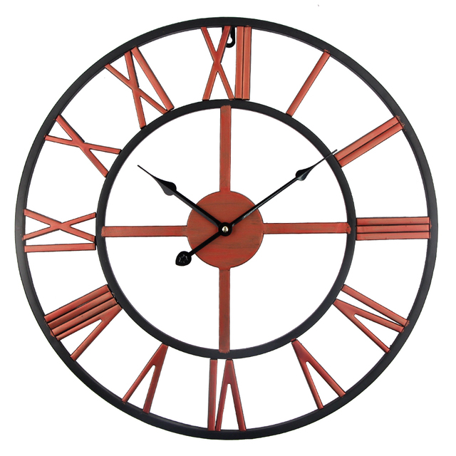 Duży zegar ścienny metalowy przemysłowy retro 45cm/50cm 3D - Relogio Horloge - Wianko - 2