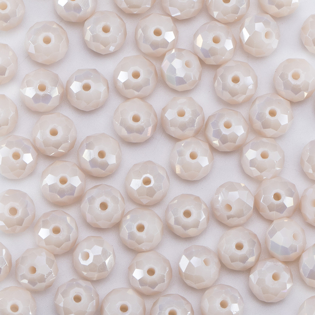 Koraliki szklane Rondelle 4mm czeskie, perłowy kolor, do wyrobu bransoletek i naszyjników DIY - Wianko - 6