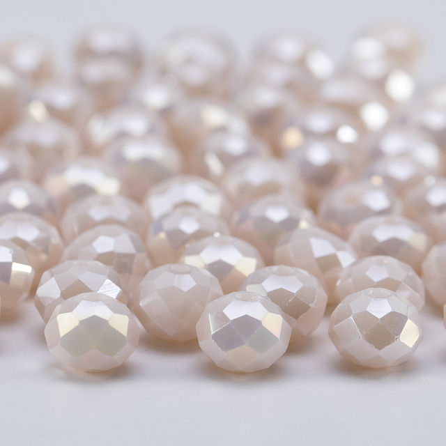 Koraliki szklane Rondelle 4mm czeskie, perłowy kolor, do wyrobu bransoletek i naszyjników DIY - Wianko - 5