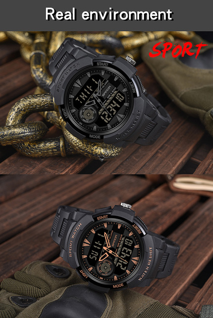 Męski sportowy zegarek G z podwójnym czasem, wodoodporny, wstrząsoodporny, LED, kwarcowy - Relógio Masculino - Wianko - 10