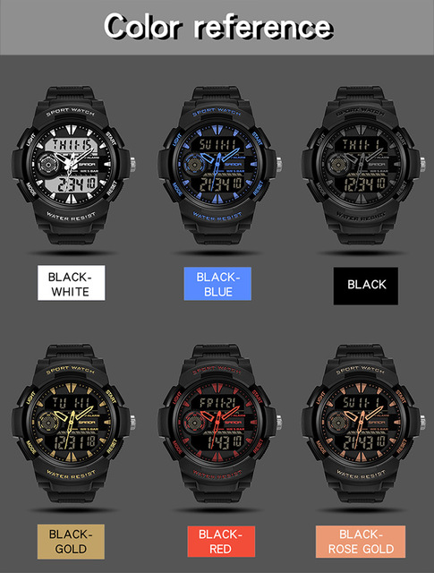 Męski sportowy zegarek G z podwójnym czasem, wodoodporny, wstrząsoodporny, LED, kwarcowy - Relógio Masculino - Wianko - 4