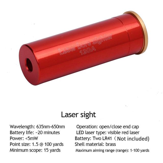 Kolimator laserowy Bore Sighter Polowanie 12GA, czerwona kropka, bez baterii - Wianko - 6