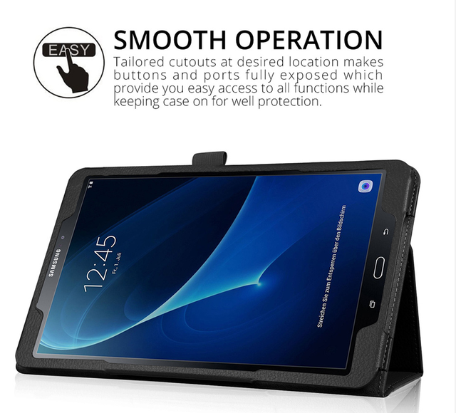 Stojak magnetyczny Coque do tabletu Samsung Tab A6 10.1 2016 SM-T580 T585 - pokrowiec PU z auto-sensem - Wianko - 5