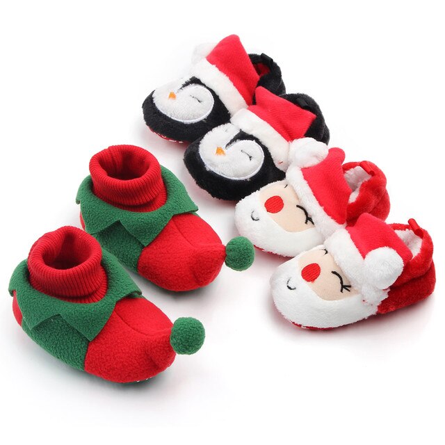 Różowe zimowe buciki świąteczne dla niemowląt, idealne na pierwsze kroki - Wianko - 1