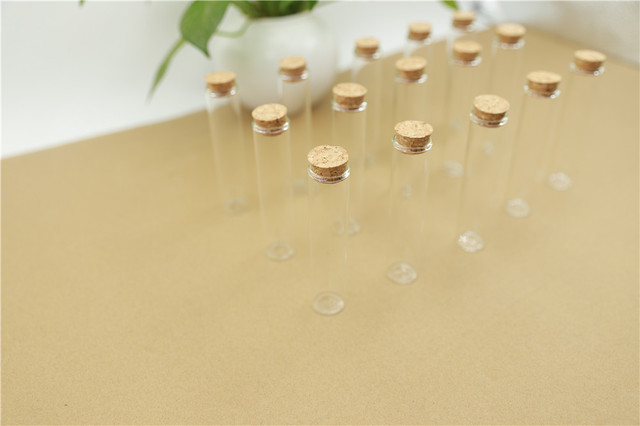 24 sztuki korków szklanych o wymiarach 22x100mm i pojemności 25ml do butelek probówek, mini słoików i fiolków - Wianko - 2