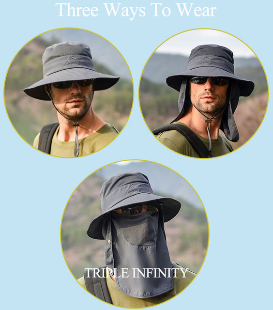 Kowbojska czapka turystyczna mężczyzny, składana i oddychająca, ochrona UV, anty słońce, wędkarstwo - Wianko - 12