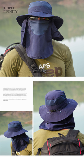 Kowbojska czapka turystyczna mężczyzny, składana i oddychająca, ochrona UV, anty słońce, wędkarstwo - Wianko - 23