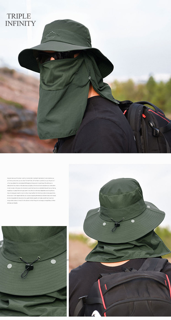 Kowbojska czapka turystyczna mężczyzny, składana i oddychająca, ochrona UV, anty słońce, wędkarstwo - Wianko - 24