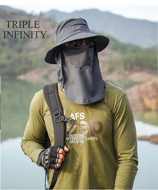 Kowbojska czapka turystyczna mężczyzny, składana i oddychająca, ochrona UV, anty słońce, wędkarstwo - Wianko - 20