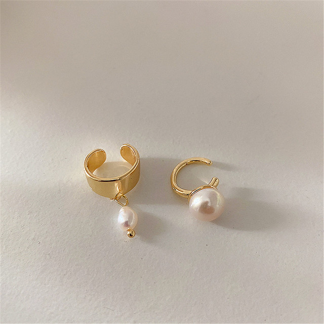 Klipsy na uszy Korea 2021 New Vintage Pearl - wykwintna biżuteria dla kobiet, dziewczyn - Wianko - 1