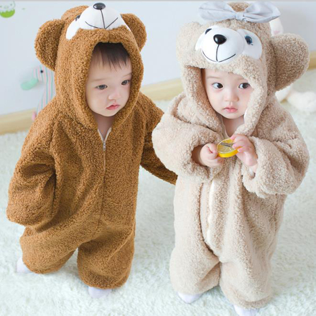 Kombinezon dla noworodka Romper Oneise Cartoon niedźwiedź miękkie Baby Boy, kostium zimowy pajacyk, dla dzieci 0-3 lata - Wianko - 7