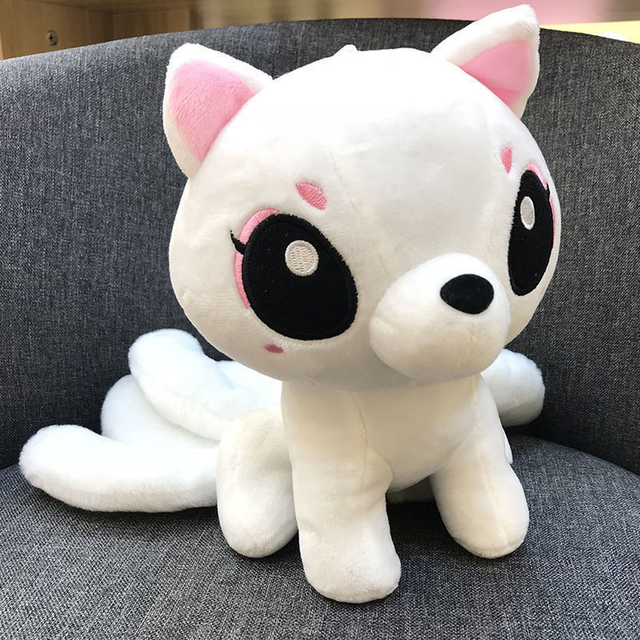 Pluszowy lis biały dziewięcioogoniasty Kawaii – zabawka dla dzieci, idealna na prezent urodzinowy dla dziewczynki - Wianko - 1