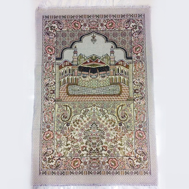 Dywan modlitewny muzułmański koc Tassel 65x110cm, bawełniany, arabski islamski ceremonia - Wianko - 1
