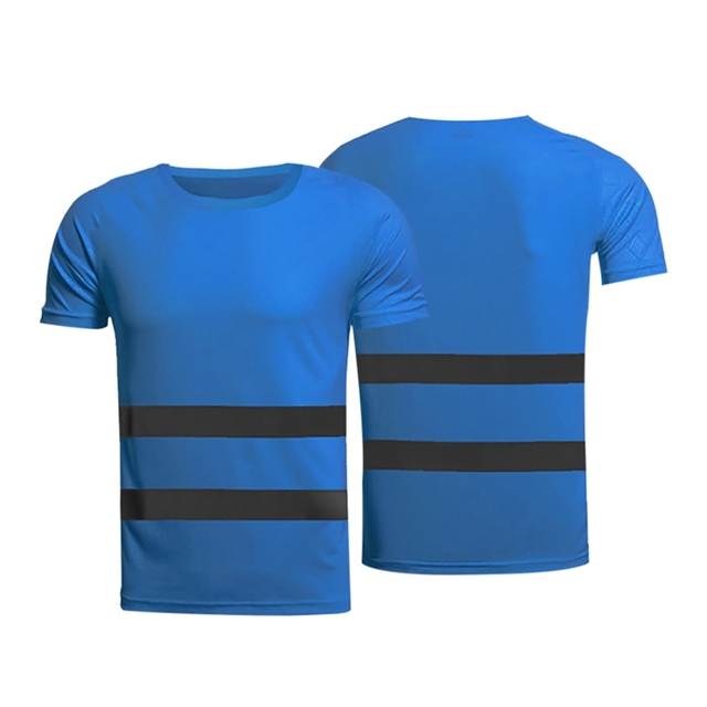 1 szt. Odblaskowa koszulka bezpieczeństwa z krótkim rękawem - męska i damska sportowa odzież do biegania - Wianko - 7