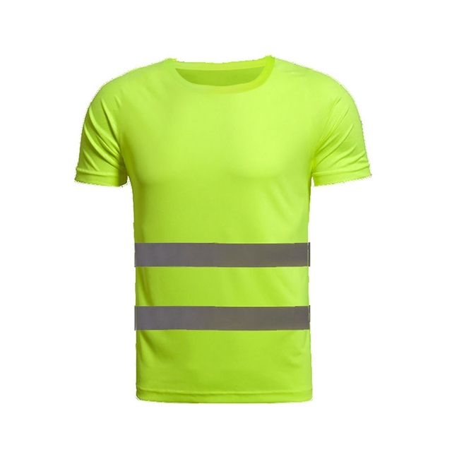 1 szt. Odblaskowa koszulka bezpieczeństwa z krótkim rękawem - męska i damska sportowa odzież do biegania - Wianko - 1