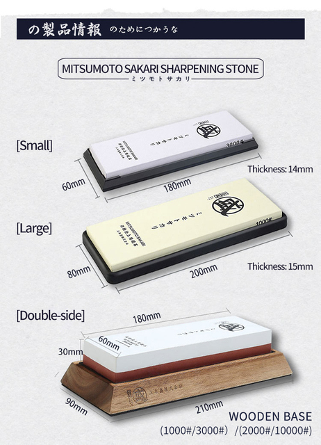 Japoński dwustronny kamień Tsumoto SAKARI 1000/3000/8000/12000 grit do ostrzenia noży - antypoślizgowa guma, drewniana podstawa - Wianko - 2