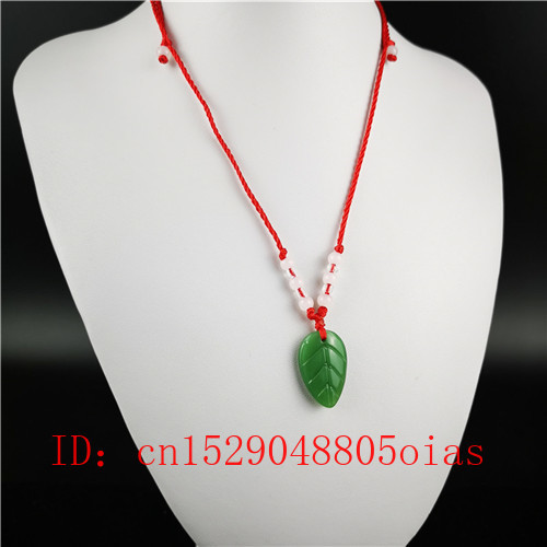 Naszyjnik wisiorka z chińskiego Jadeu w kształcie liścia drzewa z agatami - naturalna biżuteria dla kobiet i mężczyzn - Wianko - 1