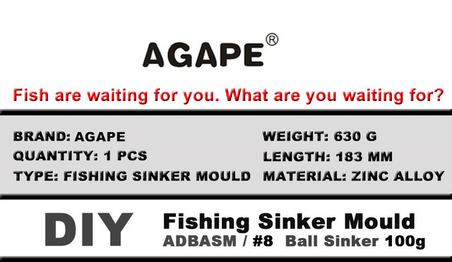 Forma do odlewania obciążników kulowych do wędkowania Agape DIY Fishing Ball Sinker mold ADBASM/#8 o wadze 100g i 5 otworach - Wianko - 1