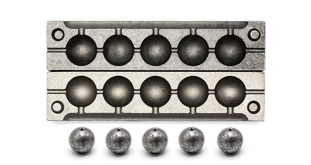 Forma do odlewania obciążników kulowych do wędkowania Agape DIY Fishing Ball Sinker mold ADBASM/#8 o wadze 100g i 5 otworach - Wianko - 2