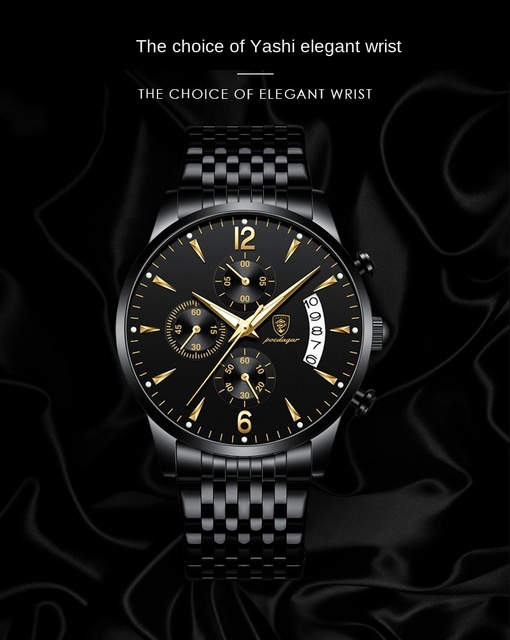 Najlepszy zegarek kwarcowy dla mężczyzn - sportowy, ze stali nierdzewnej, wodoodporny, podświetlany - Wianko - 1