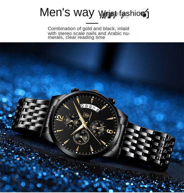 Najlepszy zegarek kwarcowy dla mężczyzn - sportowy, ze stali nierdzewnej, wodoodporny, podświetlany - Wianko - 4