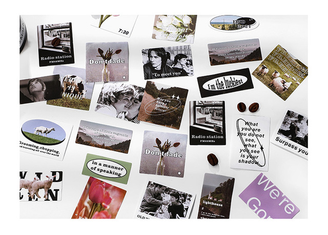 40 sztuk karteczek do notowania z naklejkami dekoracyjnymi w stylu Vintage do scrapbookingu, notebooków, pamiętników, albumów - papier rzemieślniczy Su - Wianko - 10