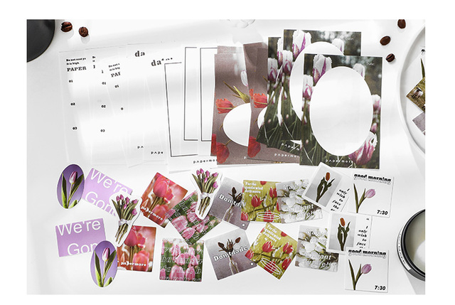 40 sztuk karteczek do notowania z naklejkami dekoracyjnymi w stylu Vintage do scrapbookingu, notebooków, pamiętników, albumów - papier rzemieślniczy Su - Wianko - 19