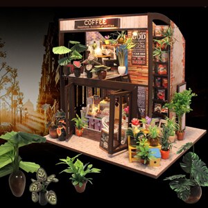 Domek dla lalek SG & DIY - zestaw do domu, kreatywny pokój z meblami jako romantyczny prezent na walentynki (czas kawy) - Wianko - 3