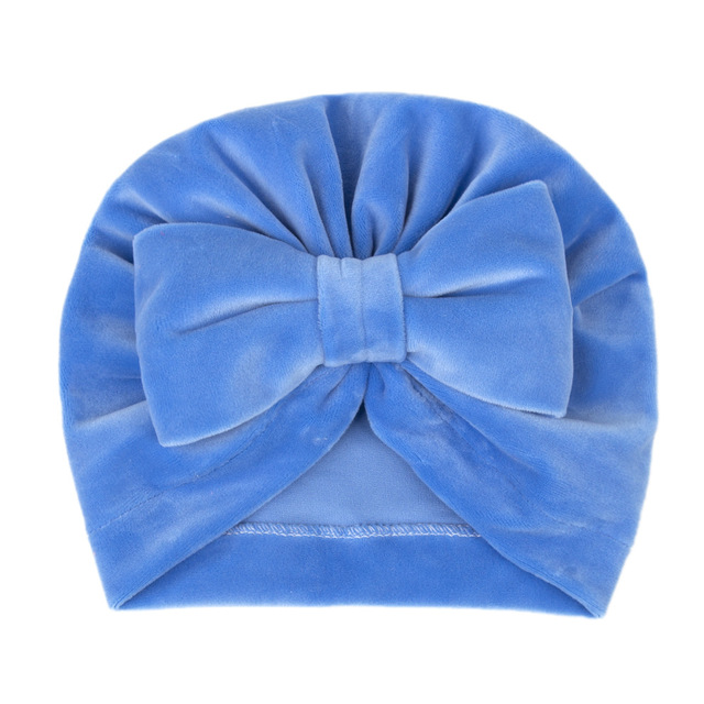 Miękka flanelowa czapka z daszkiem dla niemowląt - Bowknot jednokolorowa - dzieci noworodkowe - zimowa ciepła elastyczna - niemowlę Baby Boy Girl Beanie - czapka - Wianko - 14