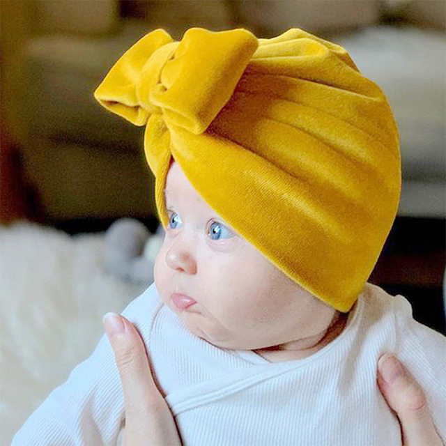 Miękka flanelowa czapka z daszkiem dla niemowląt - Bowknot jednokolorowa - dzieci noworodkowe - zimowa ciepła elastyczna - niemowlę Baby Boy Girl Beanie - czapka - Wianko - 6