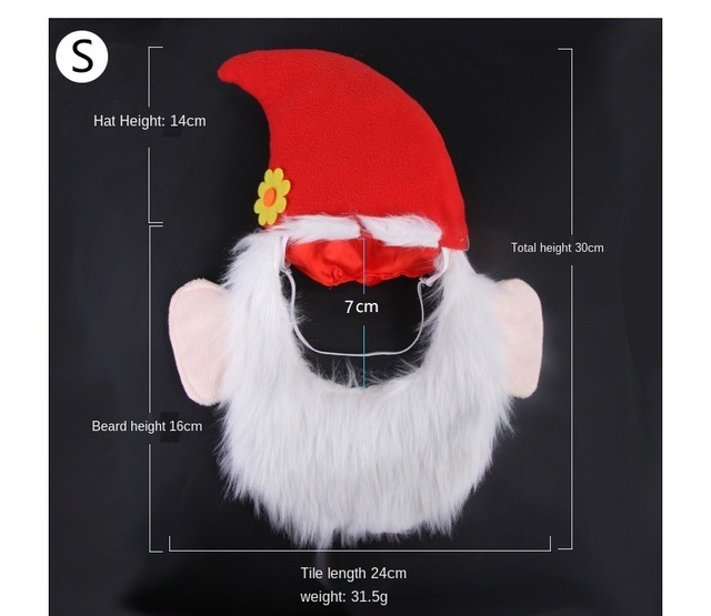 Kapelusz Santa z brodą dla psa - świąteczne akcesoria karnawałowe - Wianko - 3
