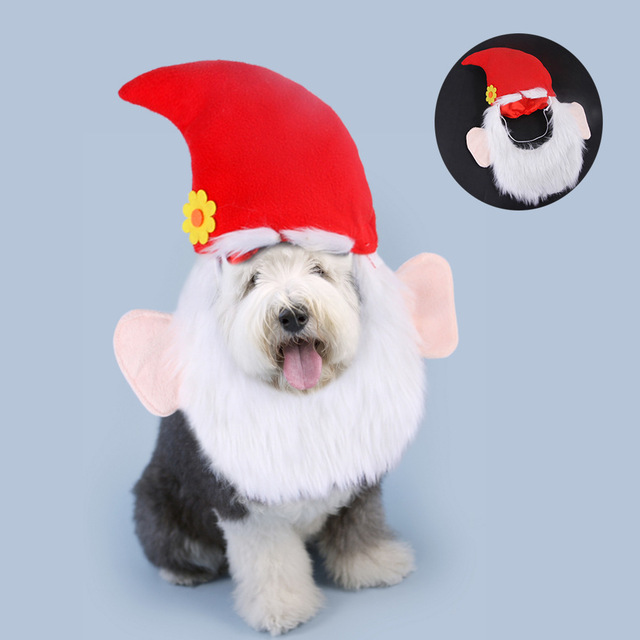 Kapelusz Santa z brodą dla psa - świąteczne akcesoria karnawałowe - Wianko - 2