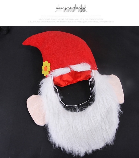 Kapelusz Santa z brodą dla psa - świąteczne akcesoria karnawałowe - Wianko - 6