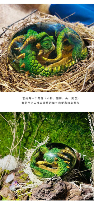 Żywica figurka jaja dinozaura - statua smoczego jaja lawa - kolekcja ozdobna wystrój - kryształ Minerale kamień Reiki - Home Decoration figurki i miniatury - Wianko - 8