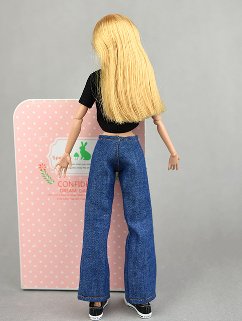Zestaw ubrań dla lalek Barbie i lalkek BJD 1/6 – koszula, krótkie bluzki i spodnie jeansowe - Wianko - 4