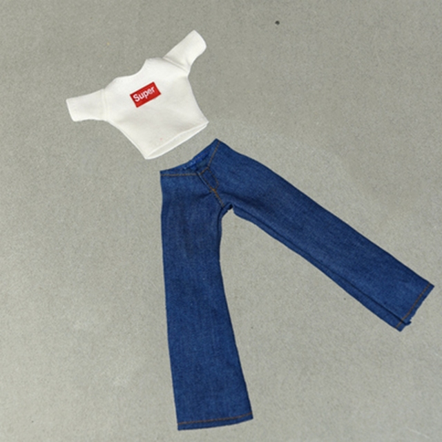 Zestaw ubrań dla lalek Barbie i lalkek BJD 1/6 – koszula, krótkie bluzki i spodnie jeansowe - Wianko - 18