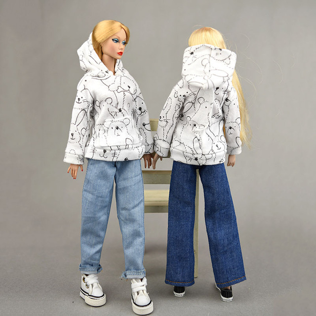 Zestaw ubrań dla lalek Barbie i lalkek BJD 1/6 – koszula, krótkie bluzki i spodnie jeansowe - Wianko - 6