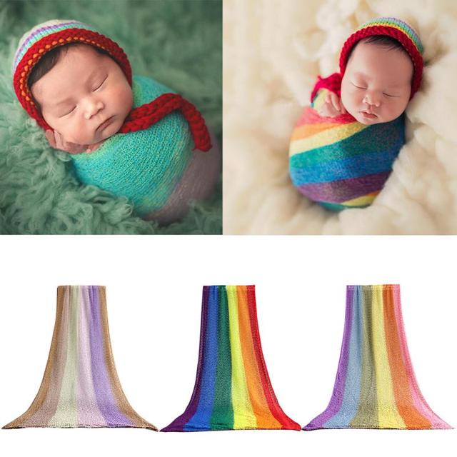 Kocyk dziecięcy z miękkiej bawełny w kolorowych tęczowych wzorach dla niemowląt - Wianko - 1