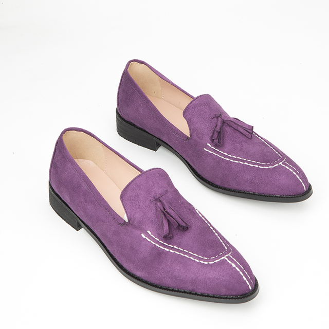 Męskie buty wiosenne na niskim obcasie z frędzlami i wzorem vintage - Wianko - 7