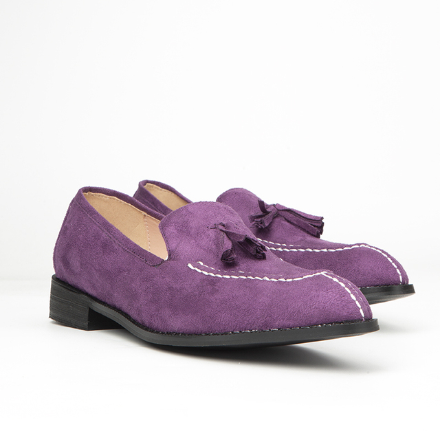 Męskie buty wiosenne na niskim obcasie z frędzlami i wzorem vintage - Wianko - 8
